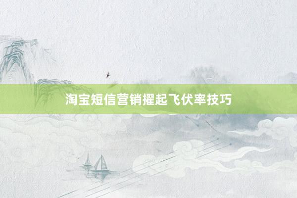 淘宝短信营销擢起飞伏率技巧